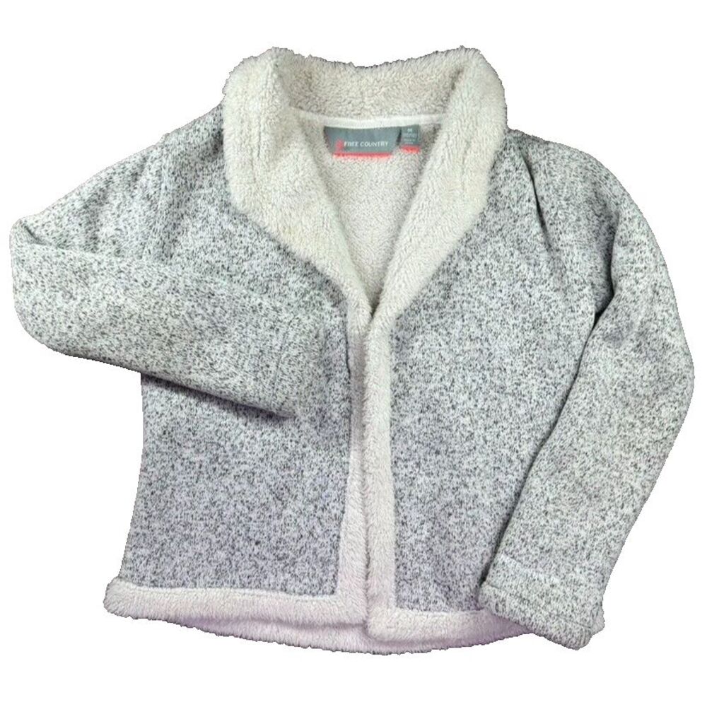 Free Country‎ Jacket Womens Medium Sherpa Lined Cozy Gray Heather Gorpcore Ski